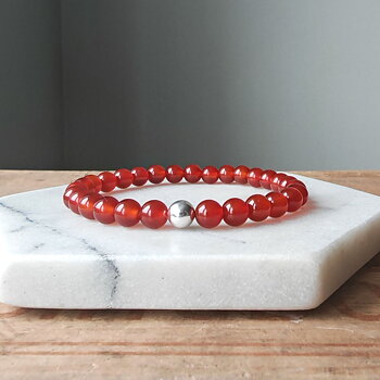 IAMLUND Karma S armband Karneol silver