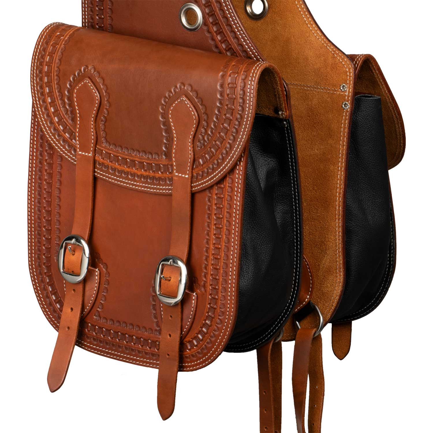 Double saddle bag Pool´s, tooled - 8