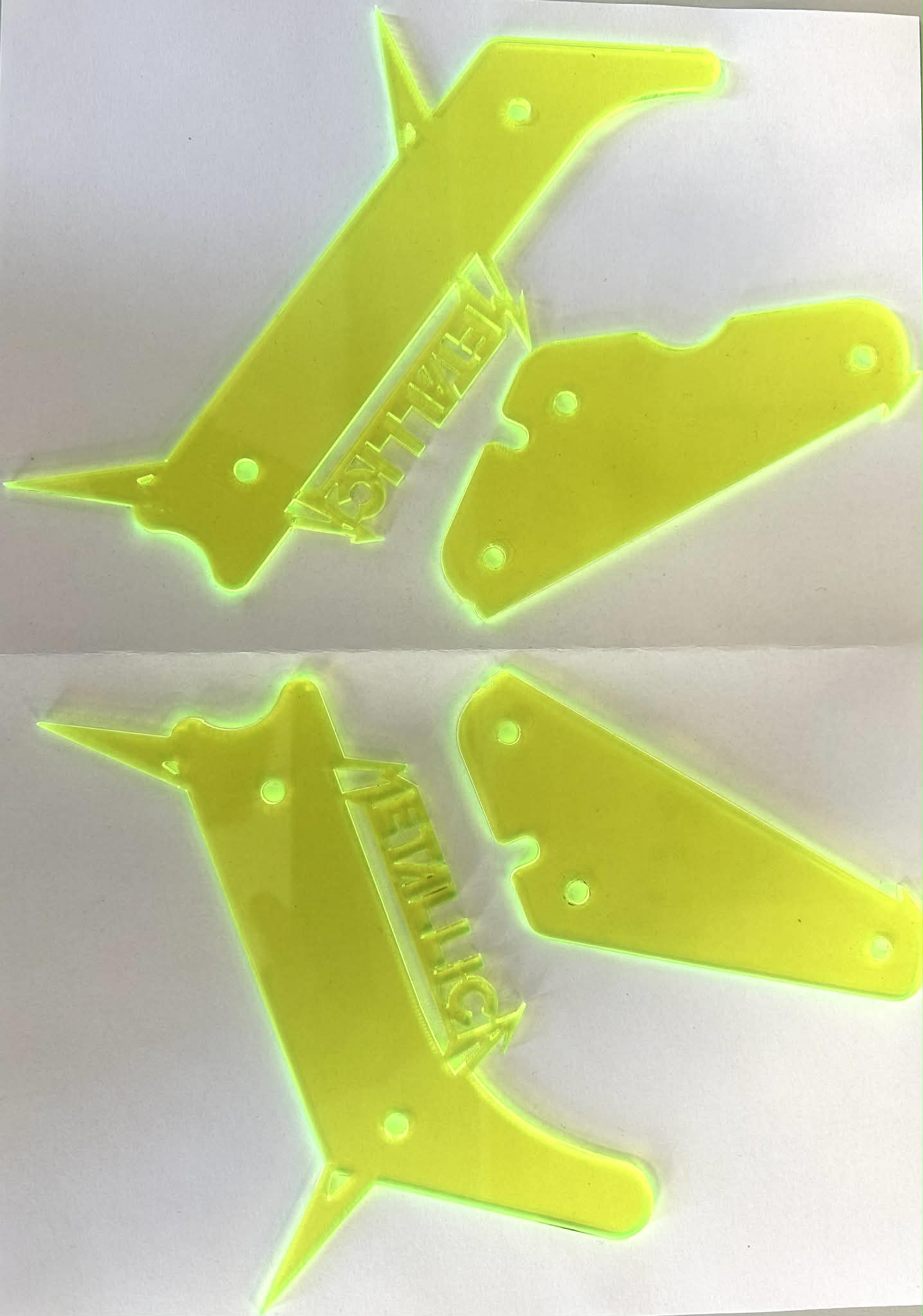 Fluorescent Green Slingshot + Inlane protectors - Metallica Stern 2013 - Used