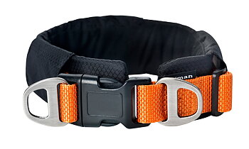 Dogman Emmi Fodrat Hundhalsband Ställbart Orange/Svart X-Small