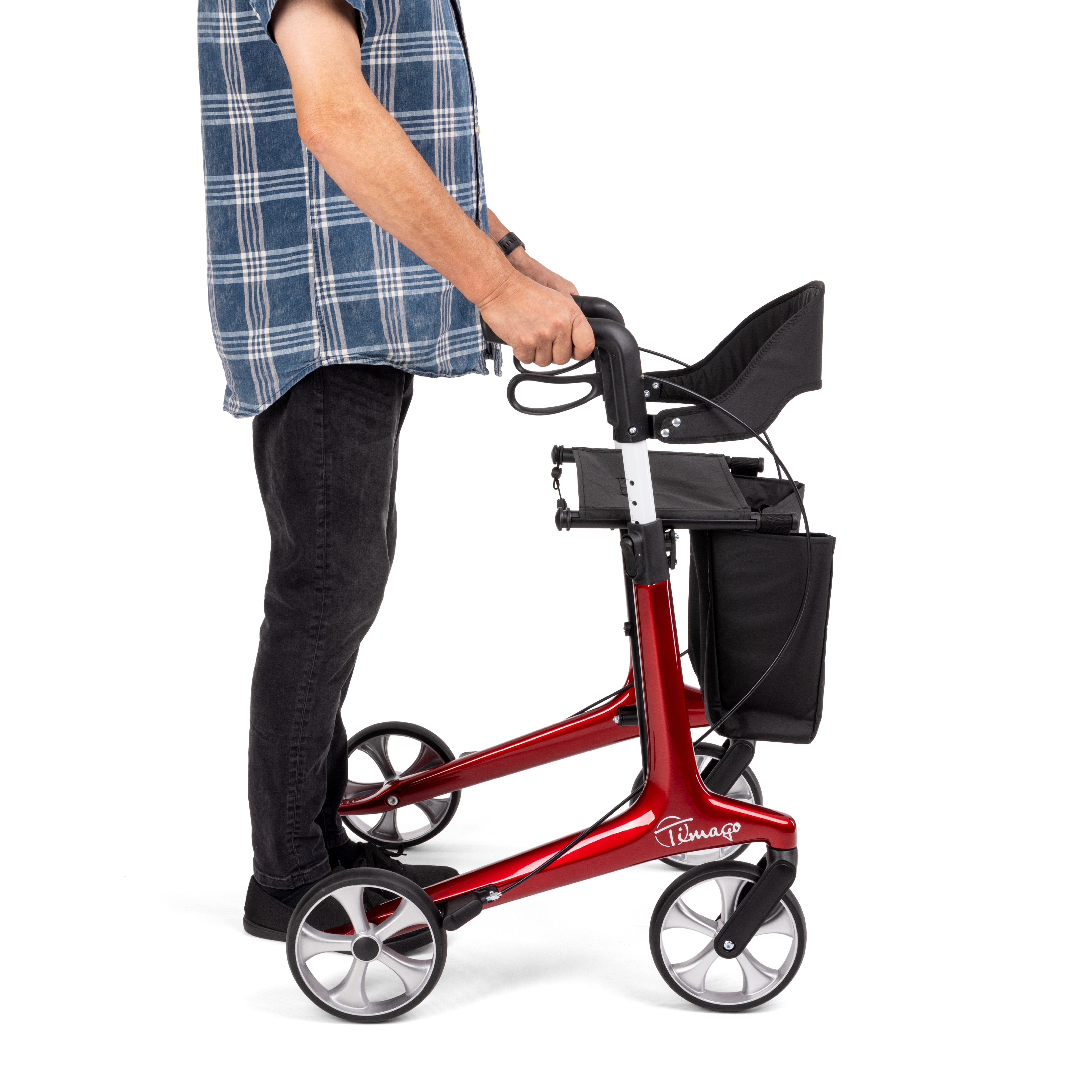FUTURO ultralätt kolfiberrollator, röd - 5
