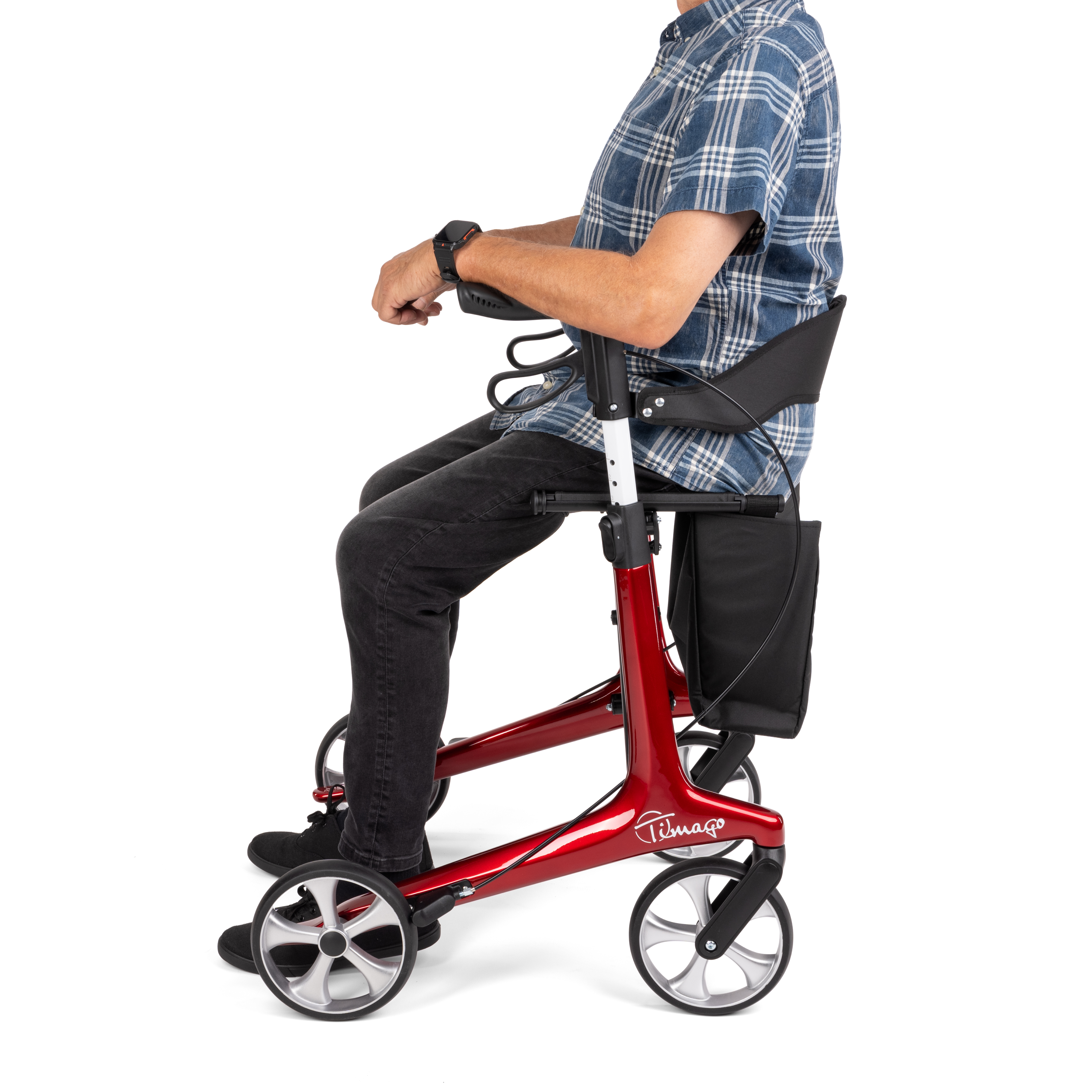 FUTURO ultralätt kolfiberrollator, röd - 4
