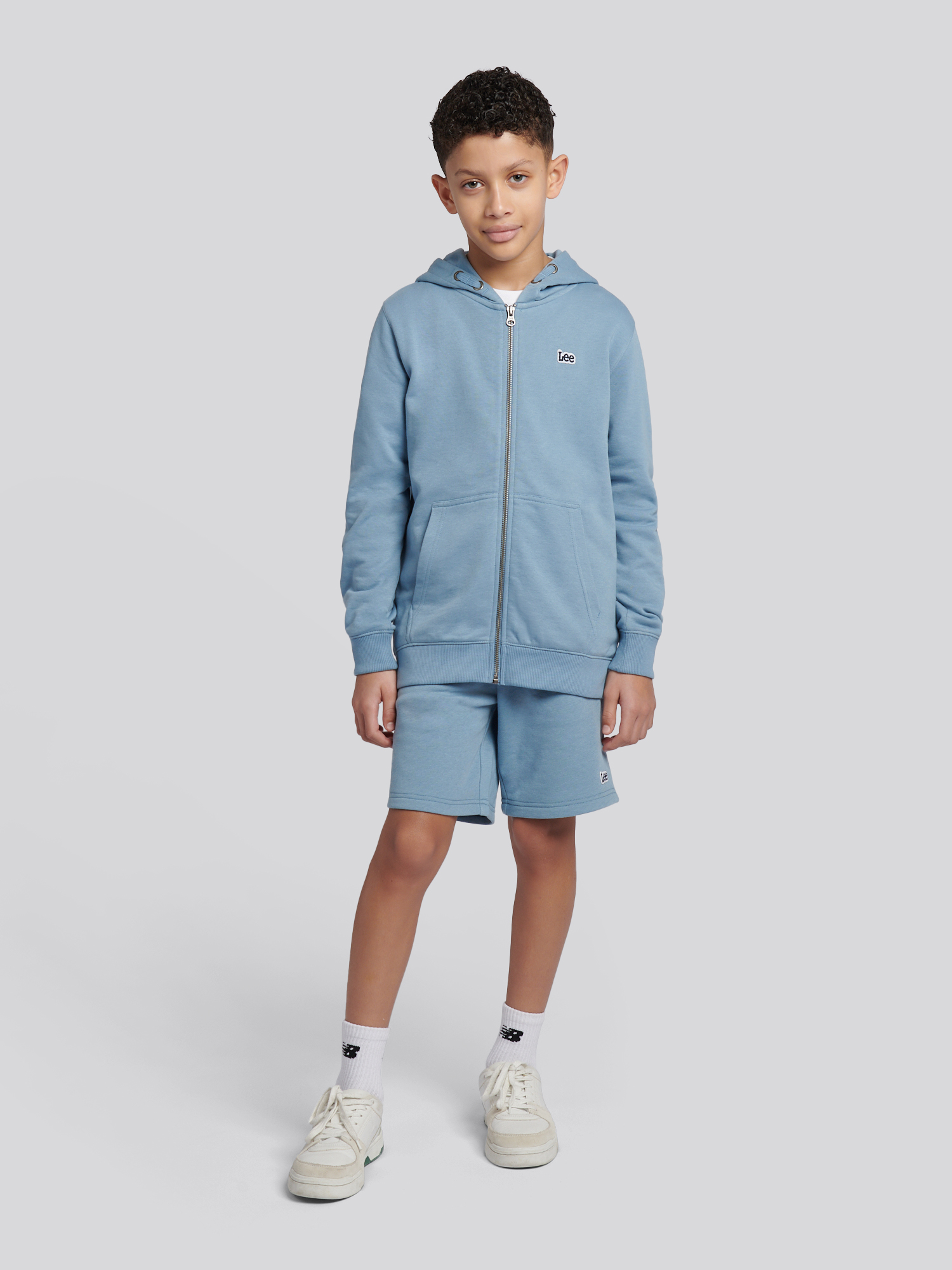 BADGE LB ZIP THROUGH HOODIE Faded Denim - 4