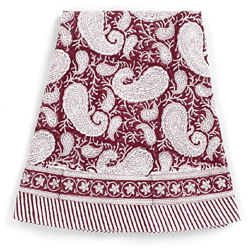 Rund bomullsduk Big Paisley Red