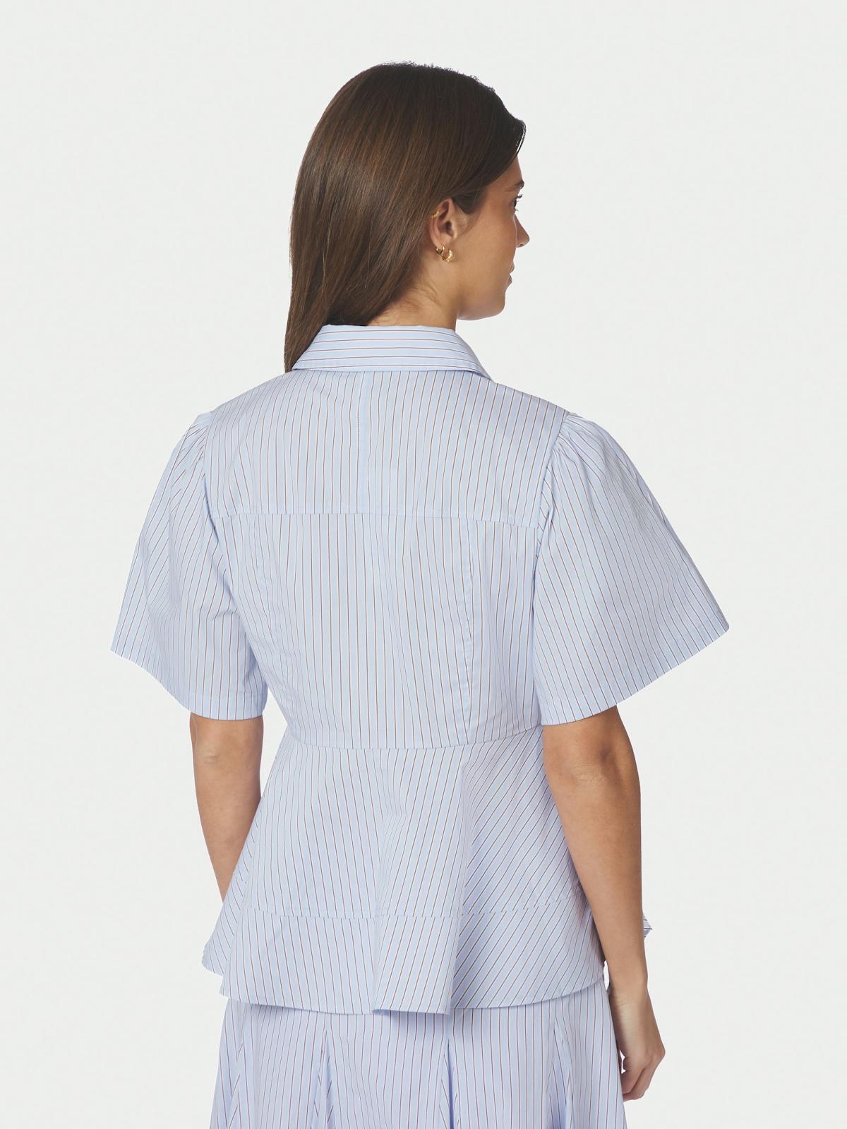 Neo Noir Janelle Stripe Blouse, Blue/Brown - 4