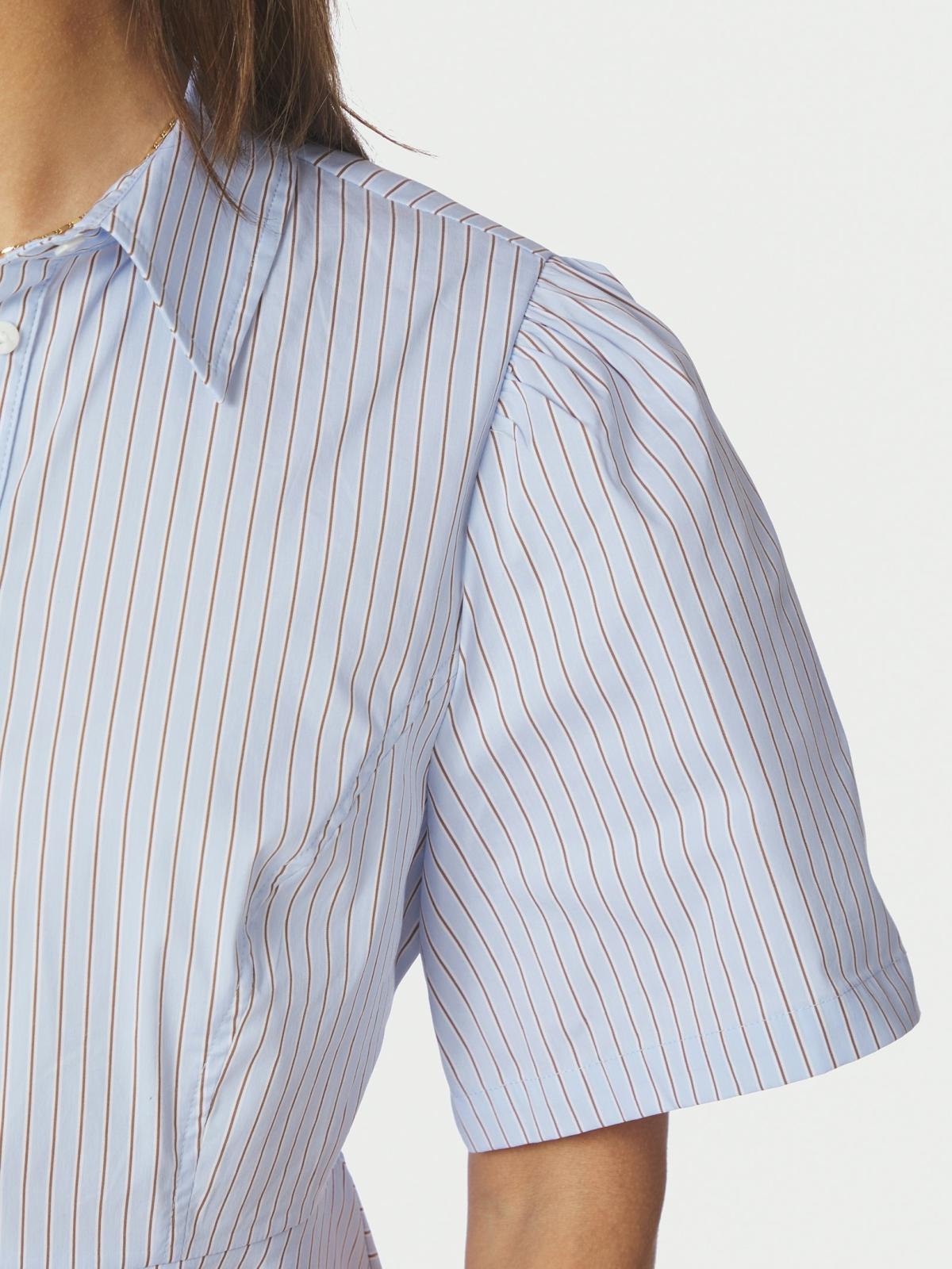 Neo Noir Janelle Stripe Blouse, Blue/Brown - 6