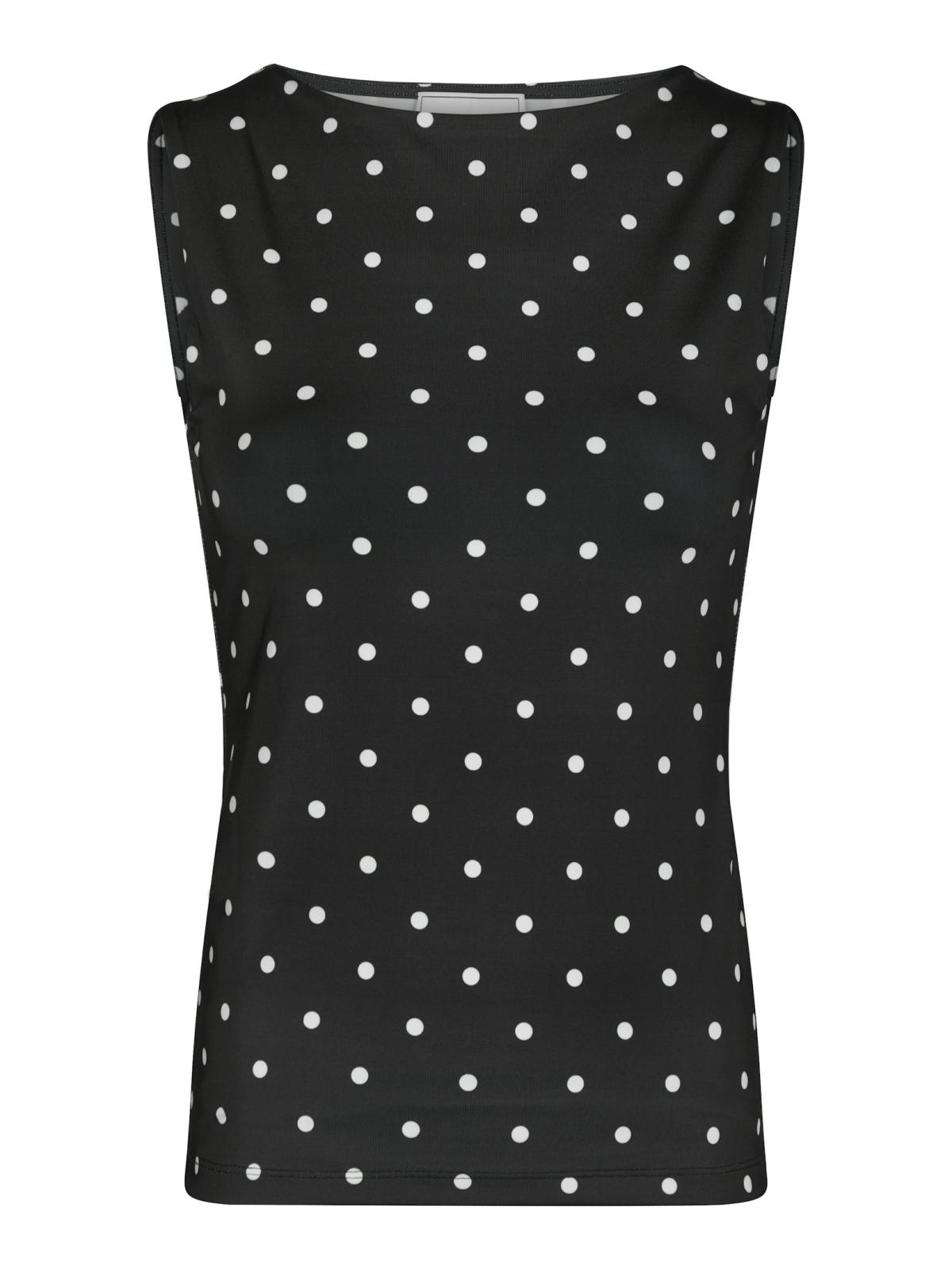 Neo Noir Ditte  Jersey Dot Top, Black