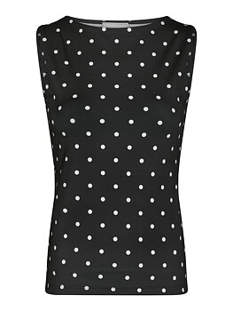 Neo Noir Ditte  Jersey Dot Top, Black