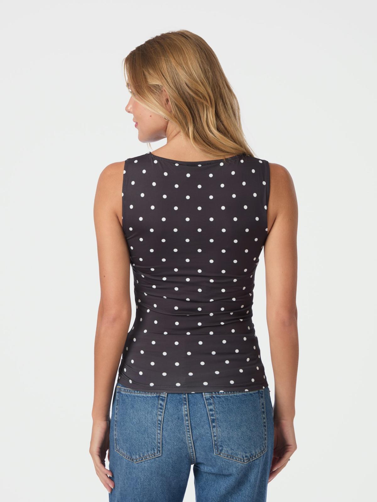 Neo Noir Ditte  Jersey Dot Top, Black - 4
