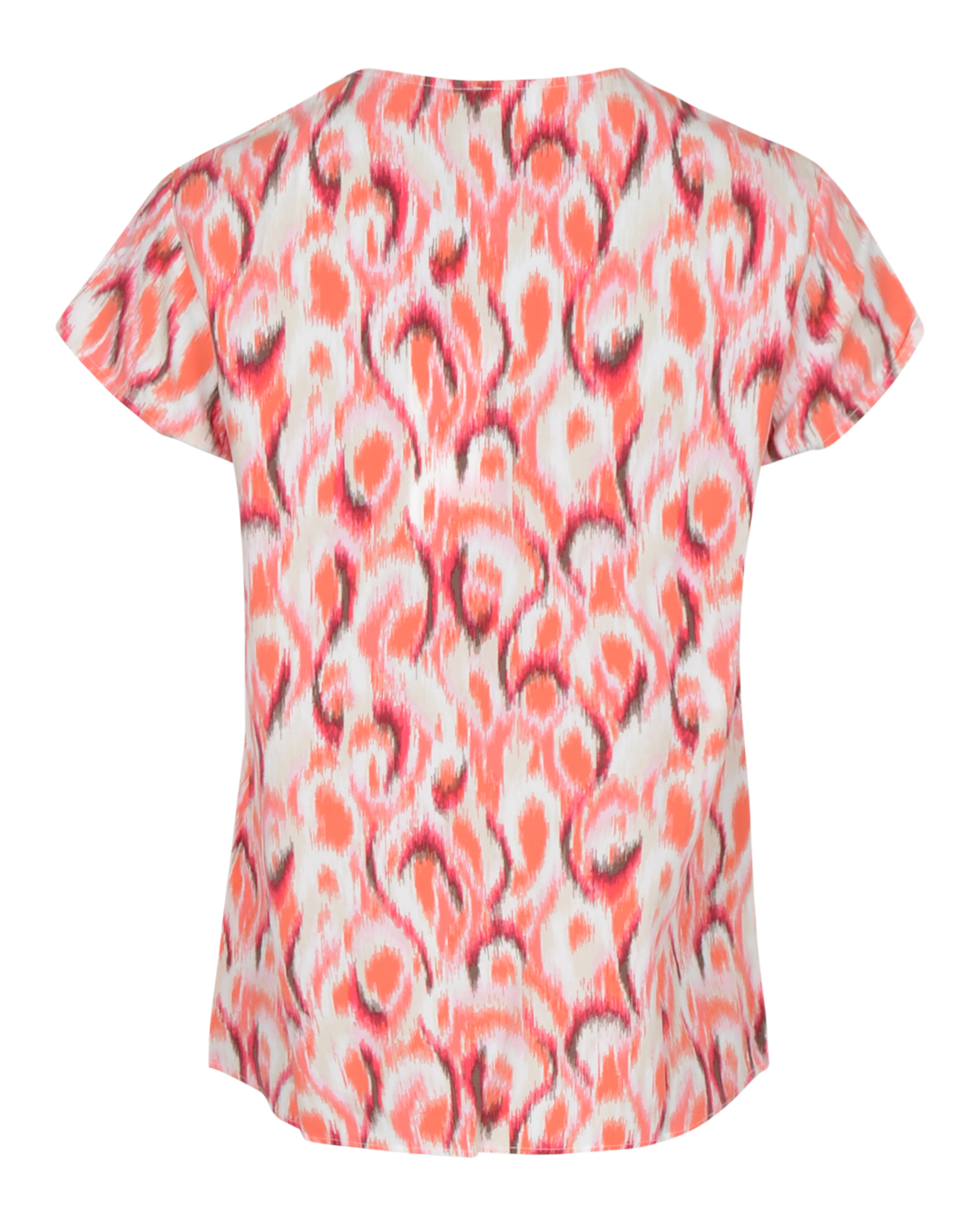 Blus holkärm mönstrad rosa/orange/ljusbeige - 2