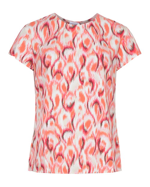 Blus holkärm mönstrad rosa/orange/ljusbeige