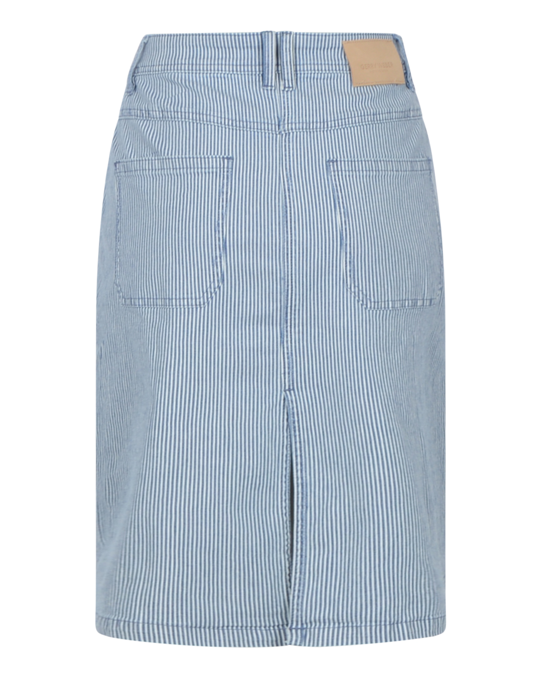 Jeanskjol 5-ficks modell blå/vit randig - 2