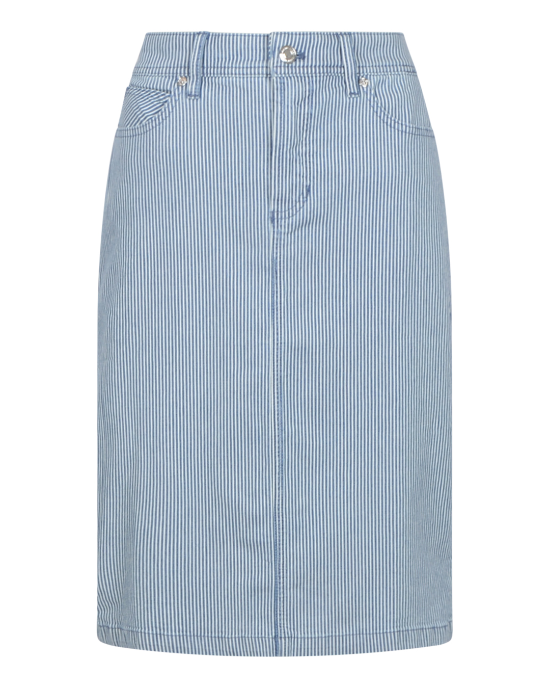 Jeanskjol 5-ficks modell blå/vit randig