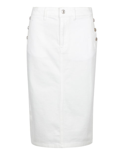 Jeanskjol fickor med silverknappar offwhite