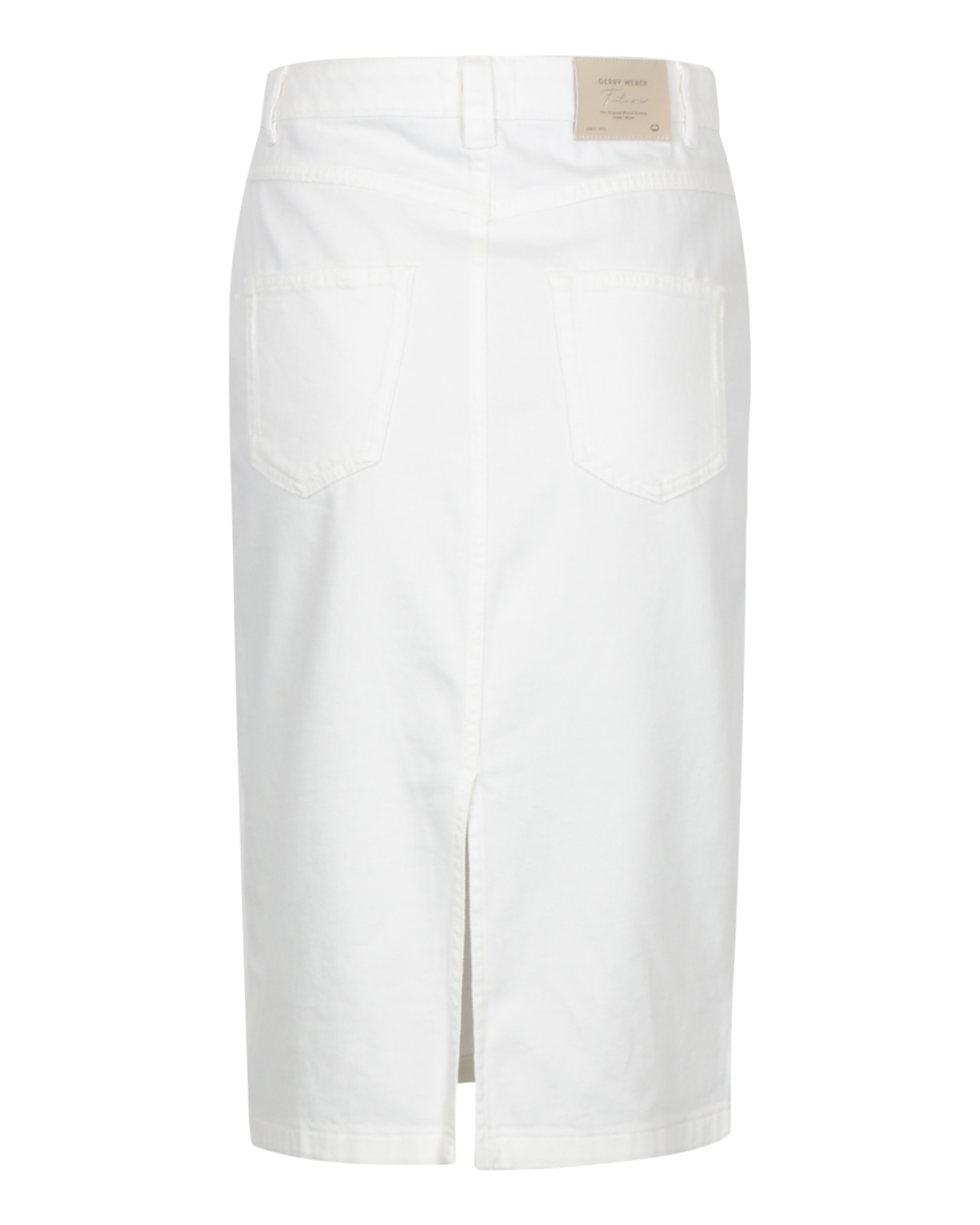 Jeanskjol fickor med silverknappar offwhite - 2