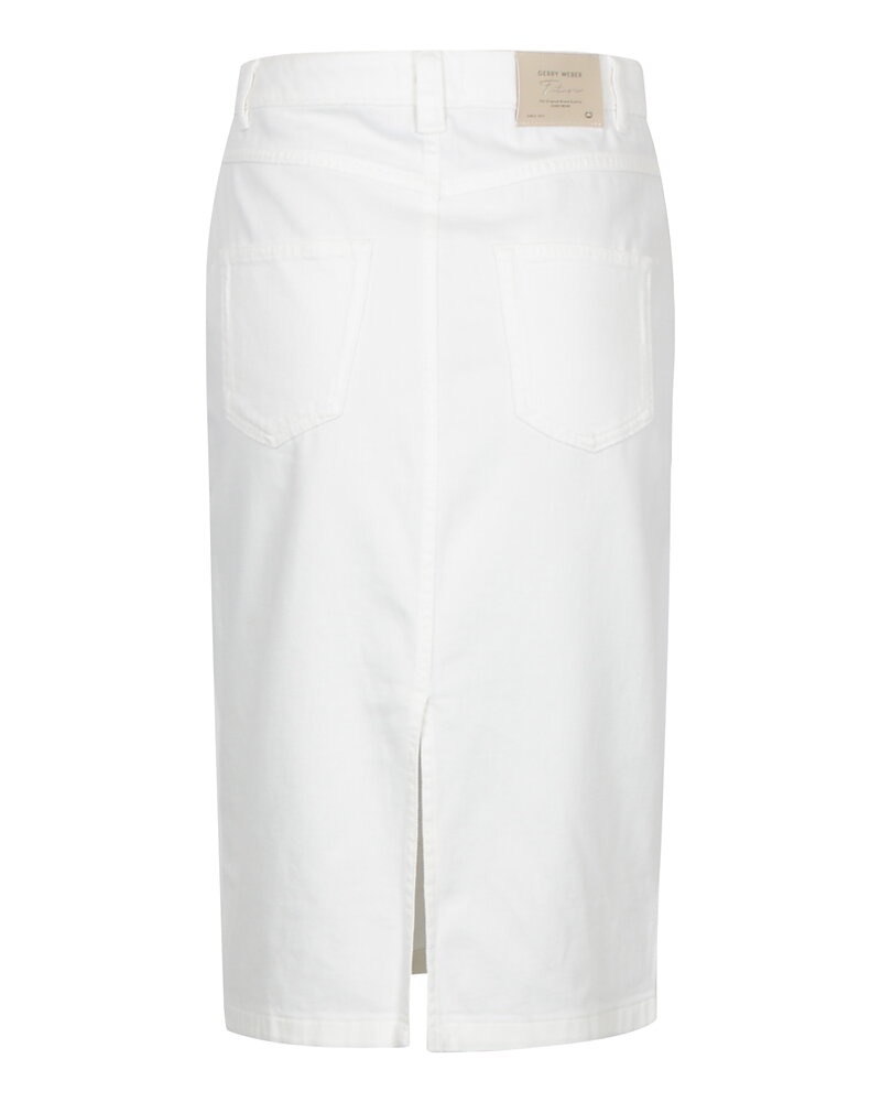 Jeanskjol fickor med silverknappar offwhite