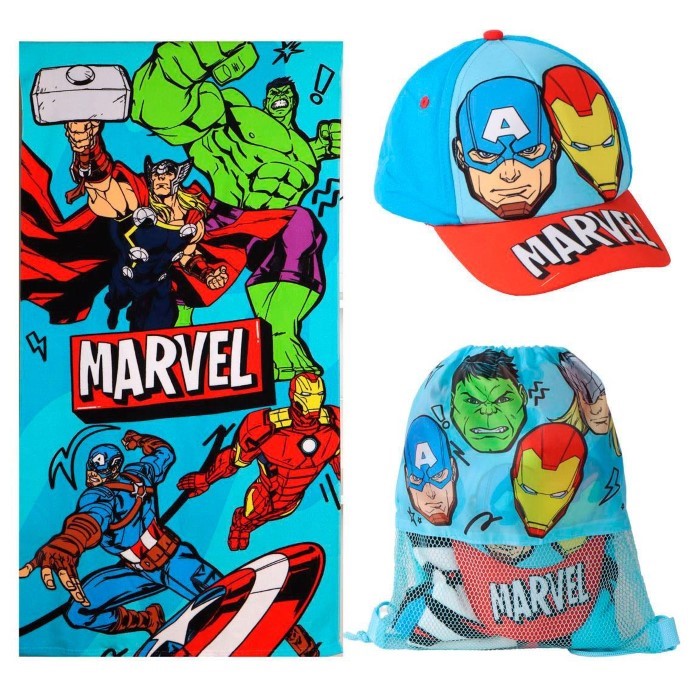 Avengers Handduk Keps Gympapåse Set