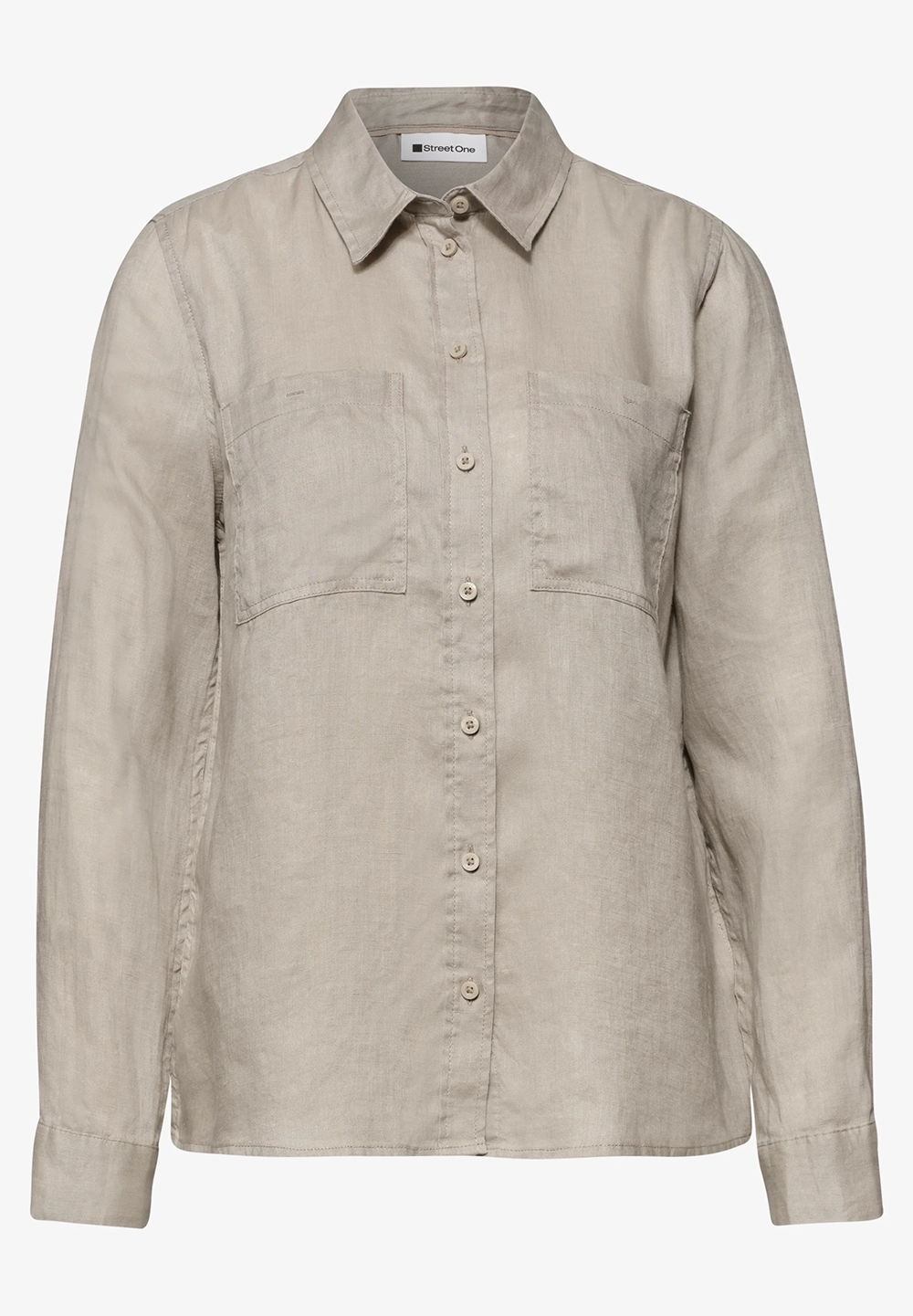 Linneskjorta med bröstfickor - Timeless beige - 3