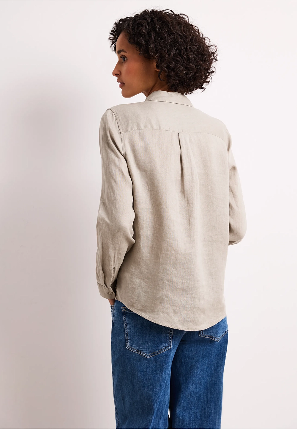 Linneskjorta med bröstfickor - Timeless beige