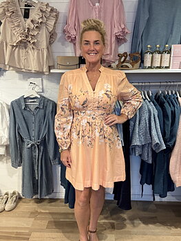 Vila Zanila Gil Short Shirt Dress Peach Parfait 