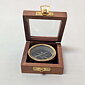Compass in wooden box 8x8 cm