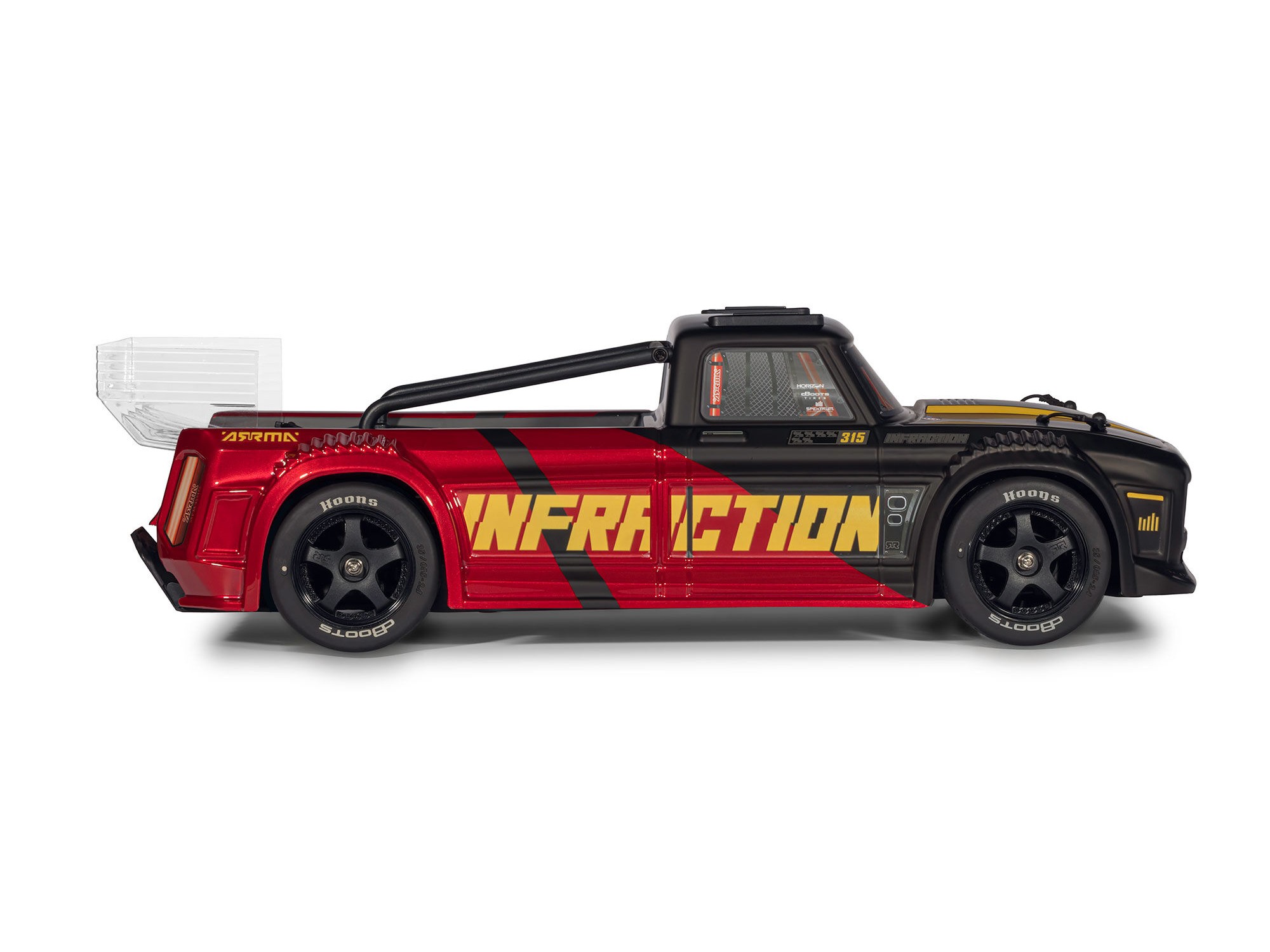 Arrma 1/8 INFRACTION 223S DSC 4X4 RTR Brushless All-Road Street Bash Truck, Black/Red - 4