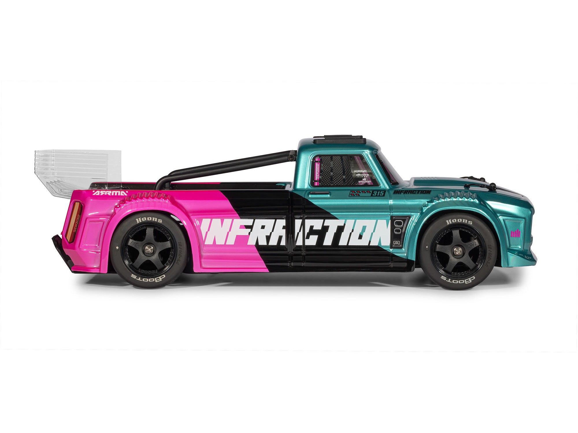 Arrma 1/8 INFRACTION 223S DSC 4X4 RTR Brushless All-Road Street Bash Truck, Teal/Pink - 4