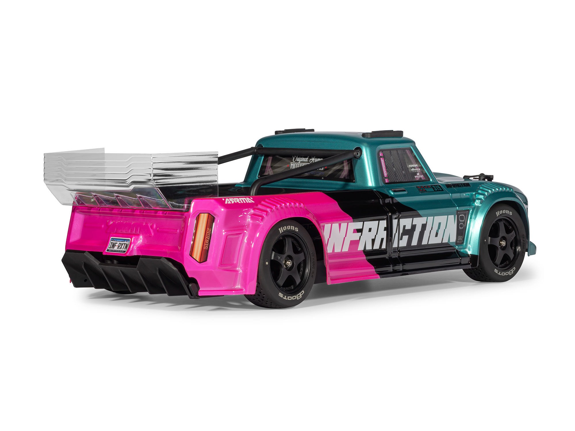 Arrma 1/8 INFRACTION 223S DSC 4X4 RTR Brushless All-Road Street Bash Truck, Teal/Pink - 2