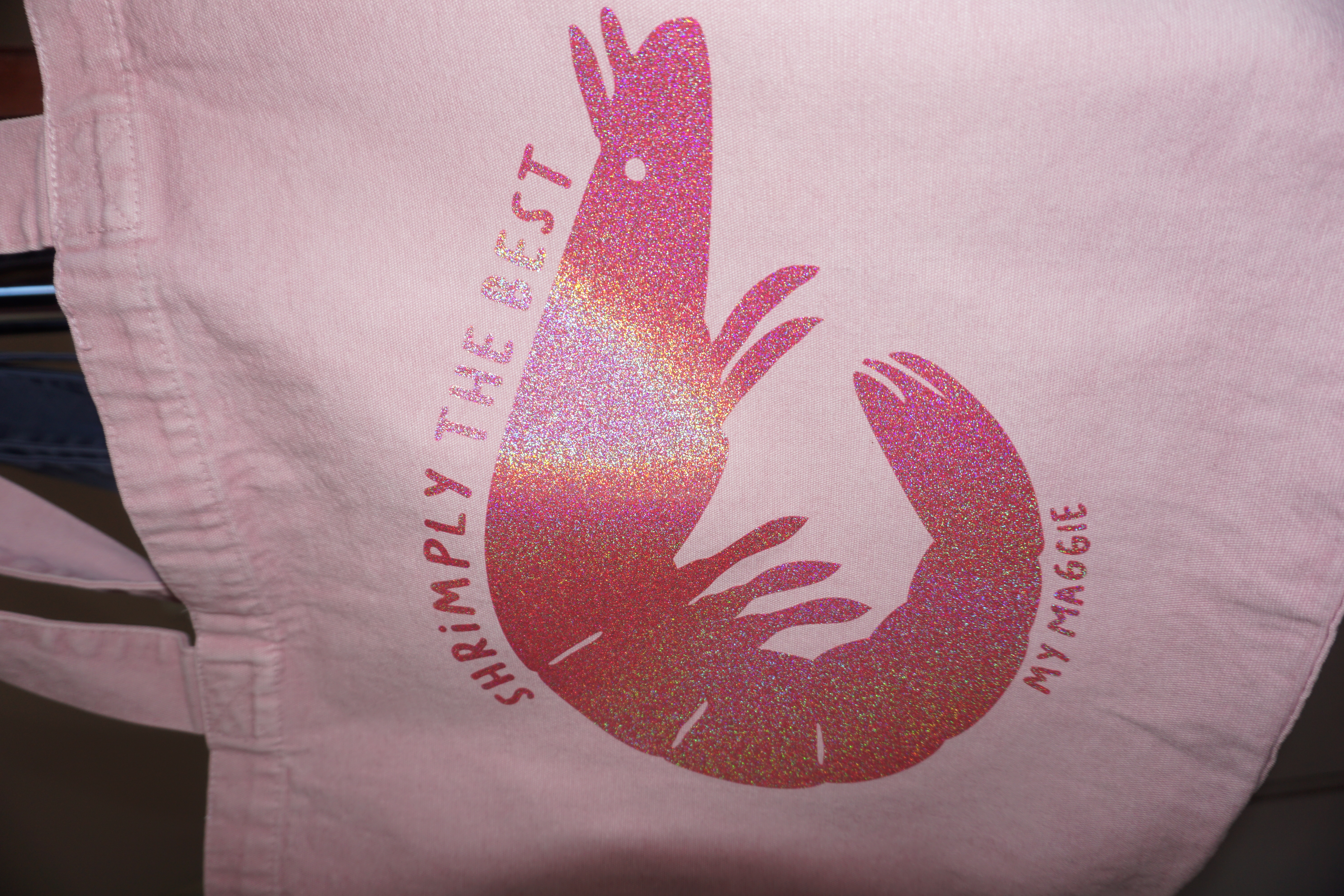 Tote bag pink with shrimp - 2