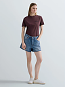 STRAIGHT-FIT DENIM SHORTS MEDIUM BLUE
