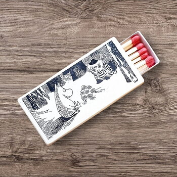 Mumin Tändsticksask i trä 10x5 cm - Snow Campfire