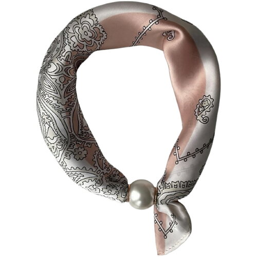 Scarf Chloe med magnet mönstrad ljusrosa/vit
