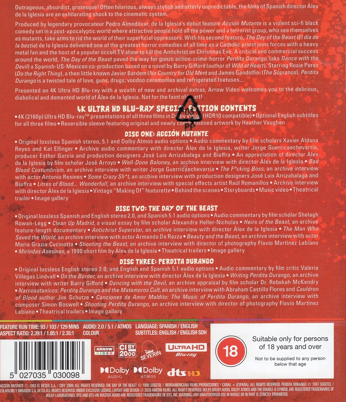Love, Death & Apocalypse: Three Films By Alex De La Iglesia (ej svensk text) (4K Ultra HD) - 2