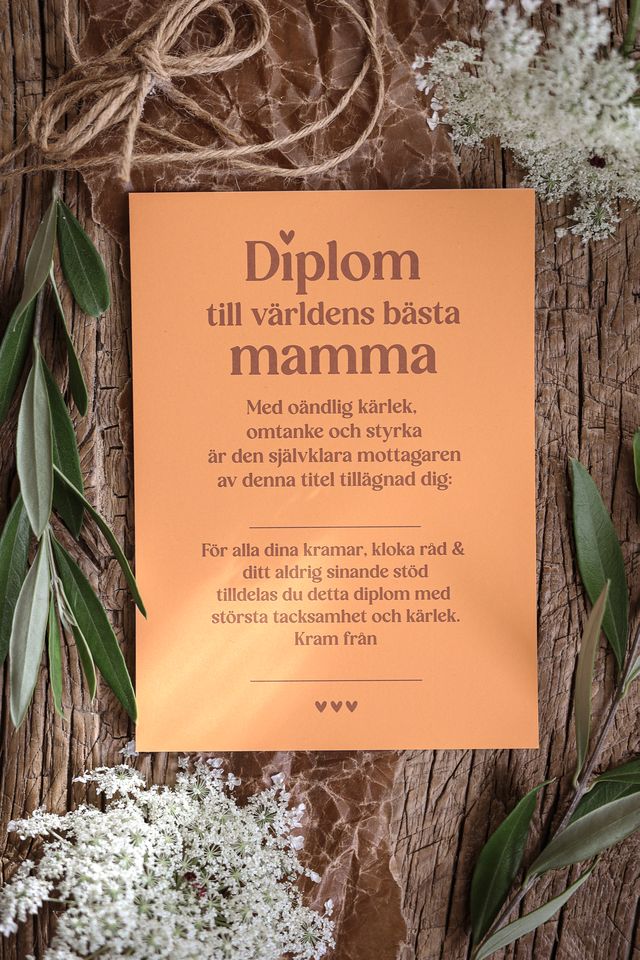 Gift card / postcard "Diploma to the best mom in the world" - Majas Cottage