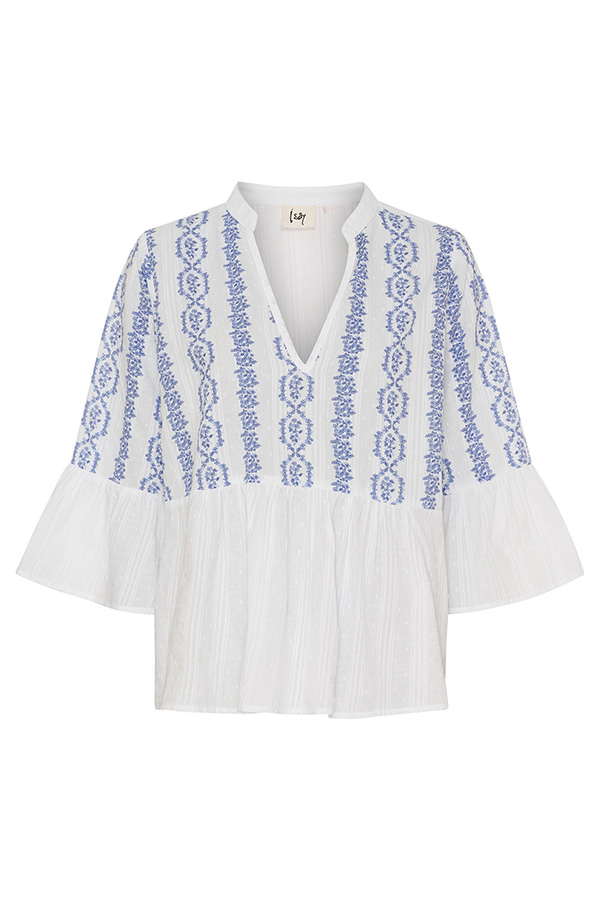 Isay - Mina Blouse Blue Flower Vine - 5