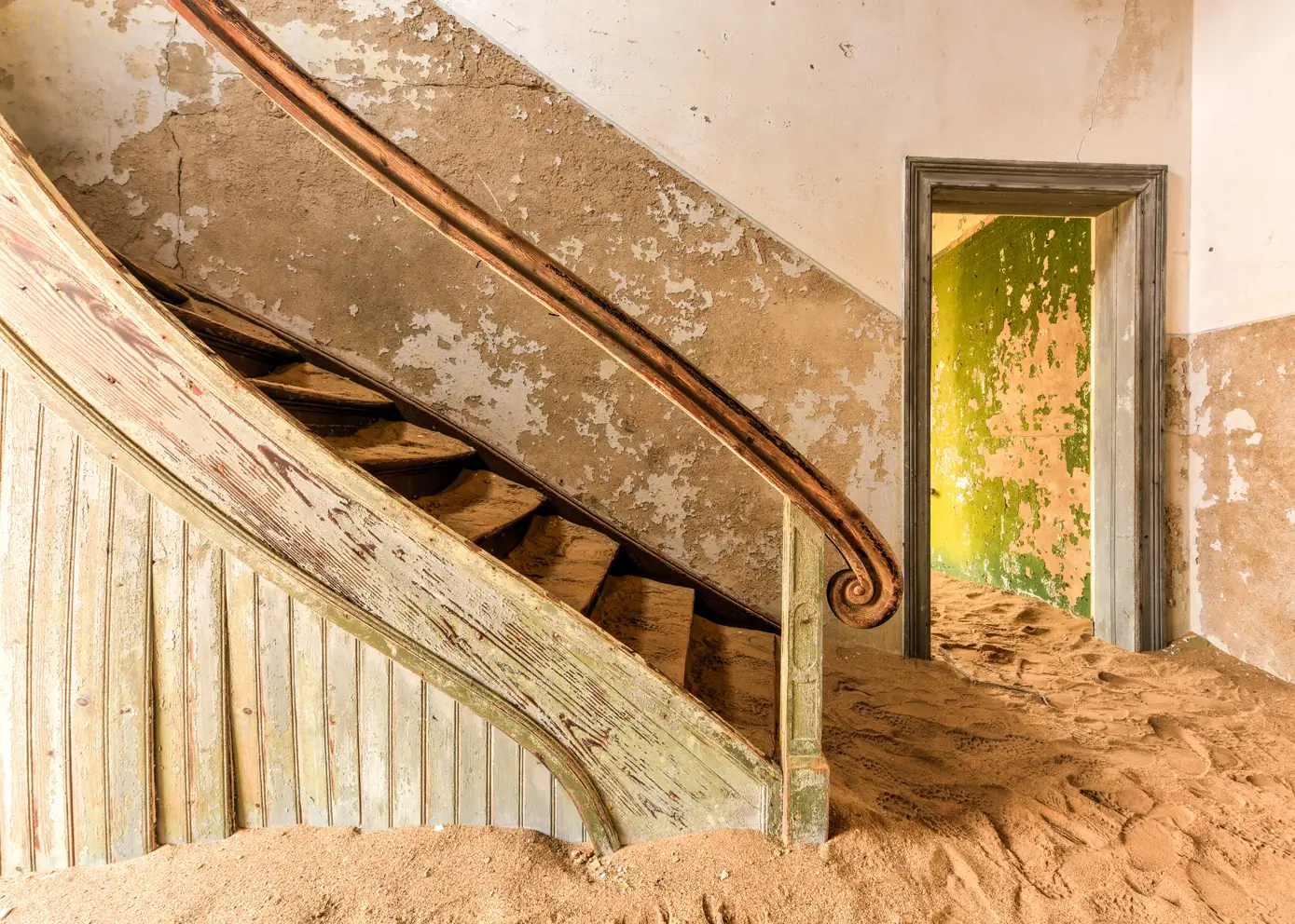 Canvas print - Sand Covered Staircase