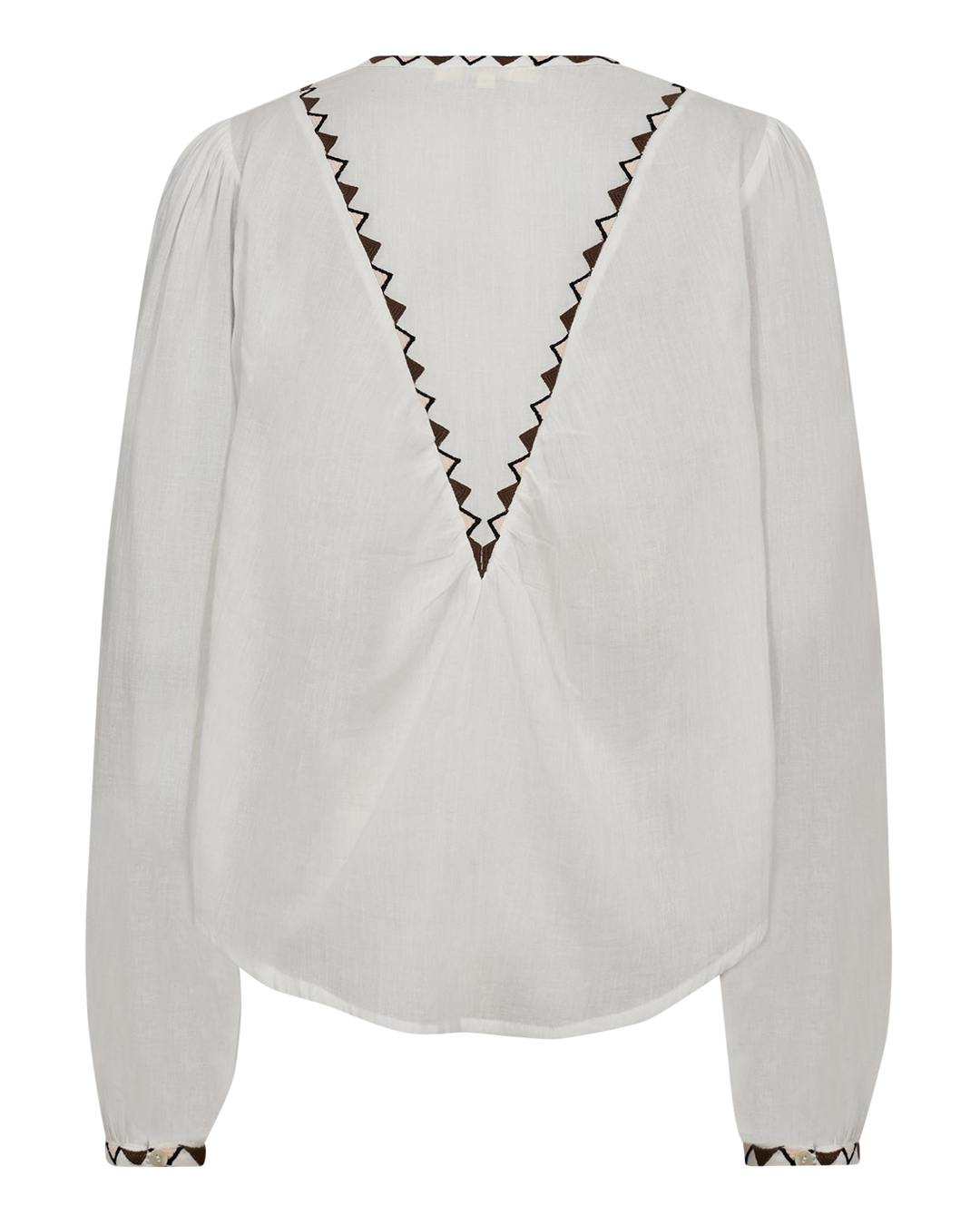 Blus Zilla offwhite med bruna & gula detaljer - 2