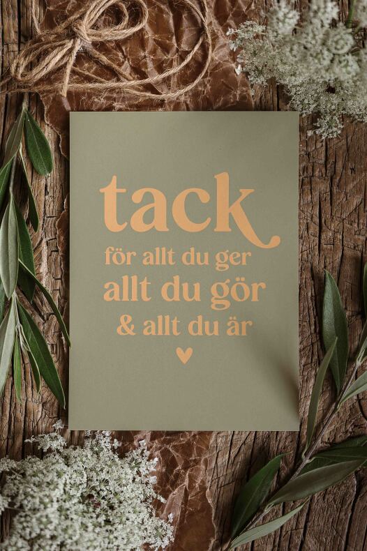 Gift card / postcard "Thank you for all you give all you do &amp; all you are" - Majas Cottage