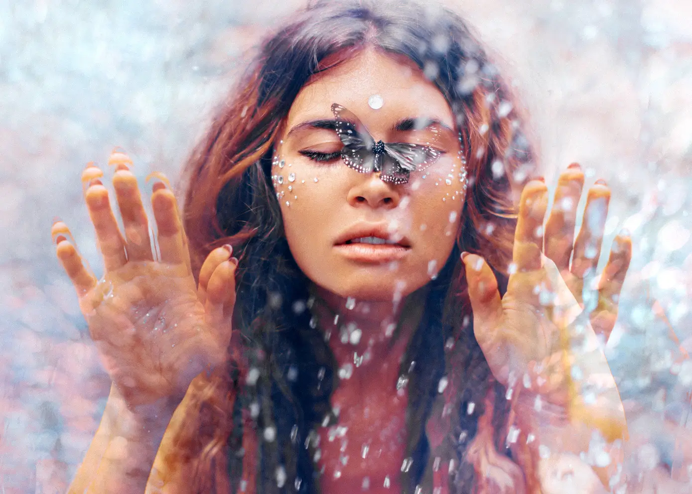 Canvas print - Woman Behind Glass