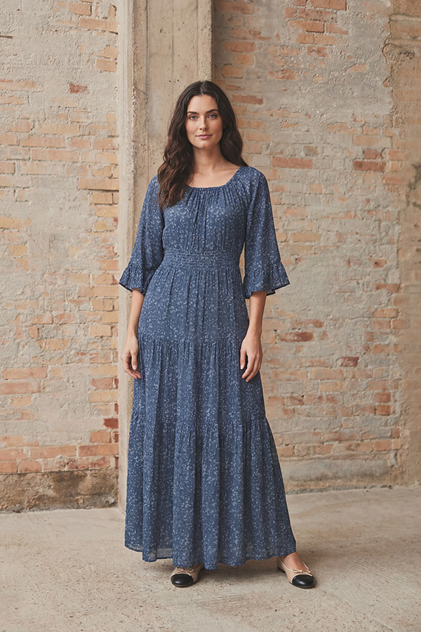 Isay - Chantel Dress Blue Flower