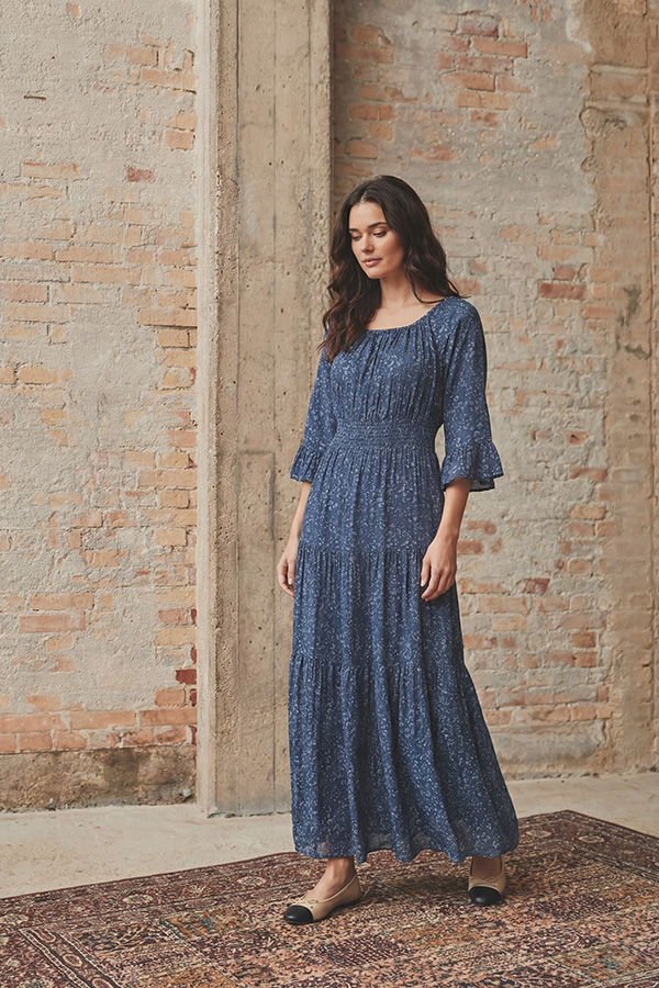 Isay - Chantel Dress Blue Flower - 2