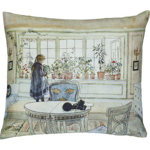 Blomster kuddfodral i linne – inspirerat av Carl Larsson
