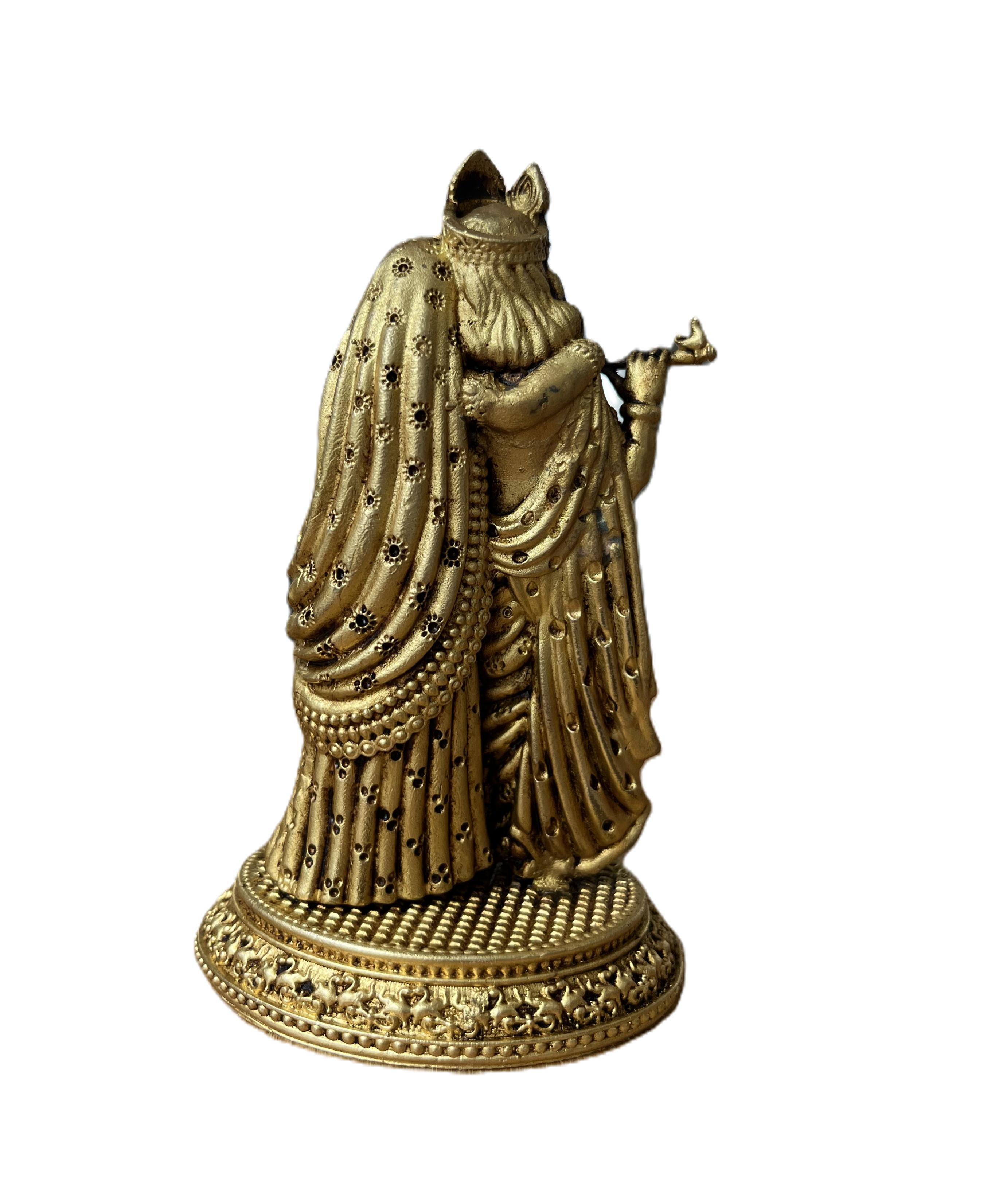 Radha Krishna Statue brass 11cm - 4
