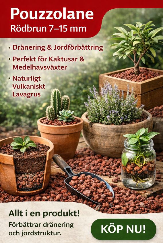 Red/Brown Pouzzolane 7/15 – 6L -  Dränerande lavagrus för starkare växter "EXKLUSIVT!"