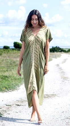 Kaftan Camelia | Tie Dye green