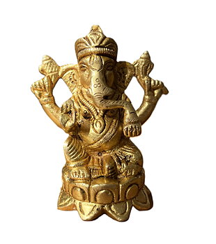 Ganpati Statue Brass Heavy 8cm