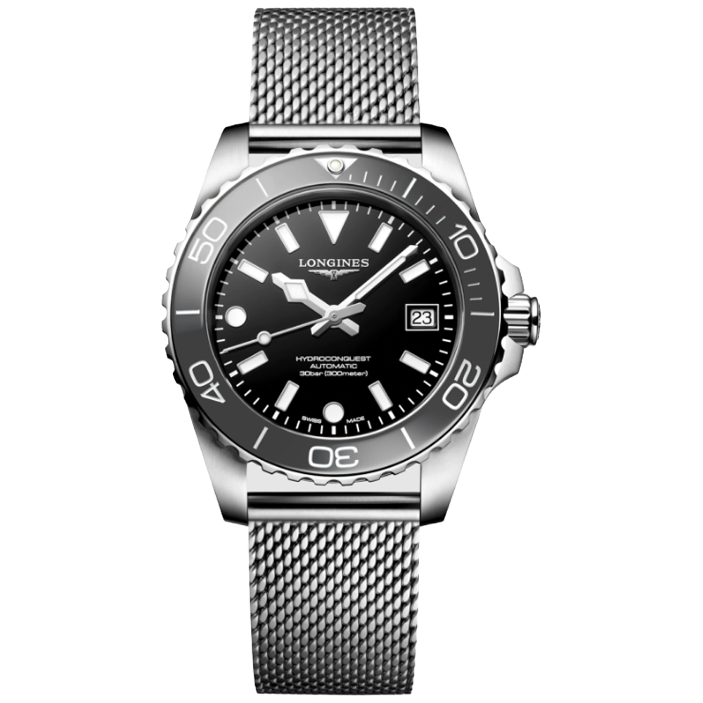 L3.779.4.70.6 Longines Hydroconquest 39 grå och svart