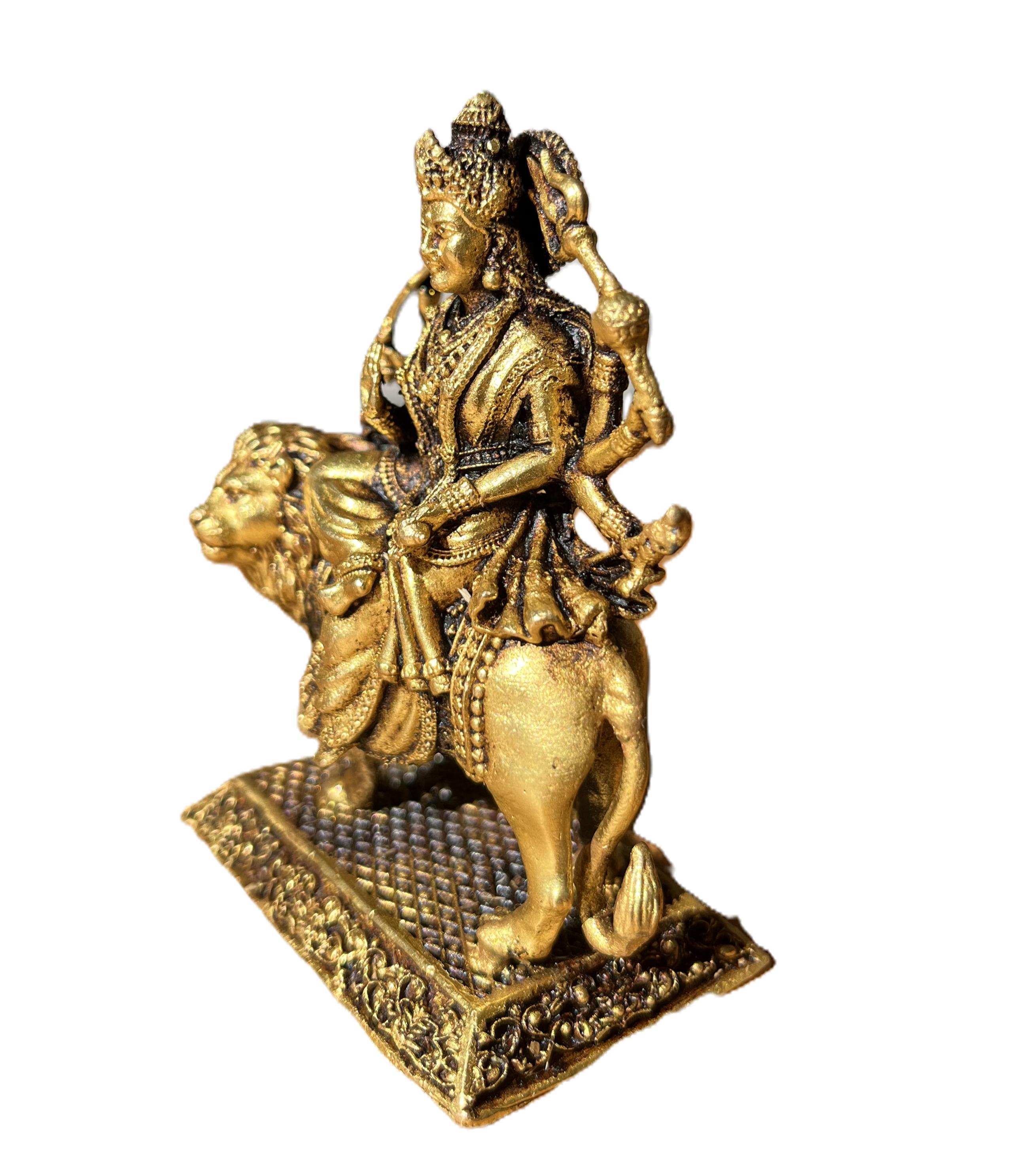 Durga Ma Statue brass 8cm - 3