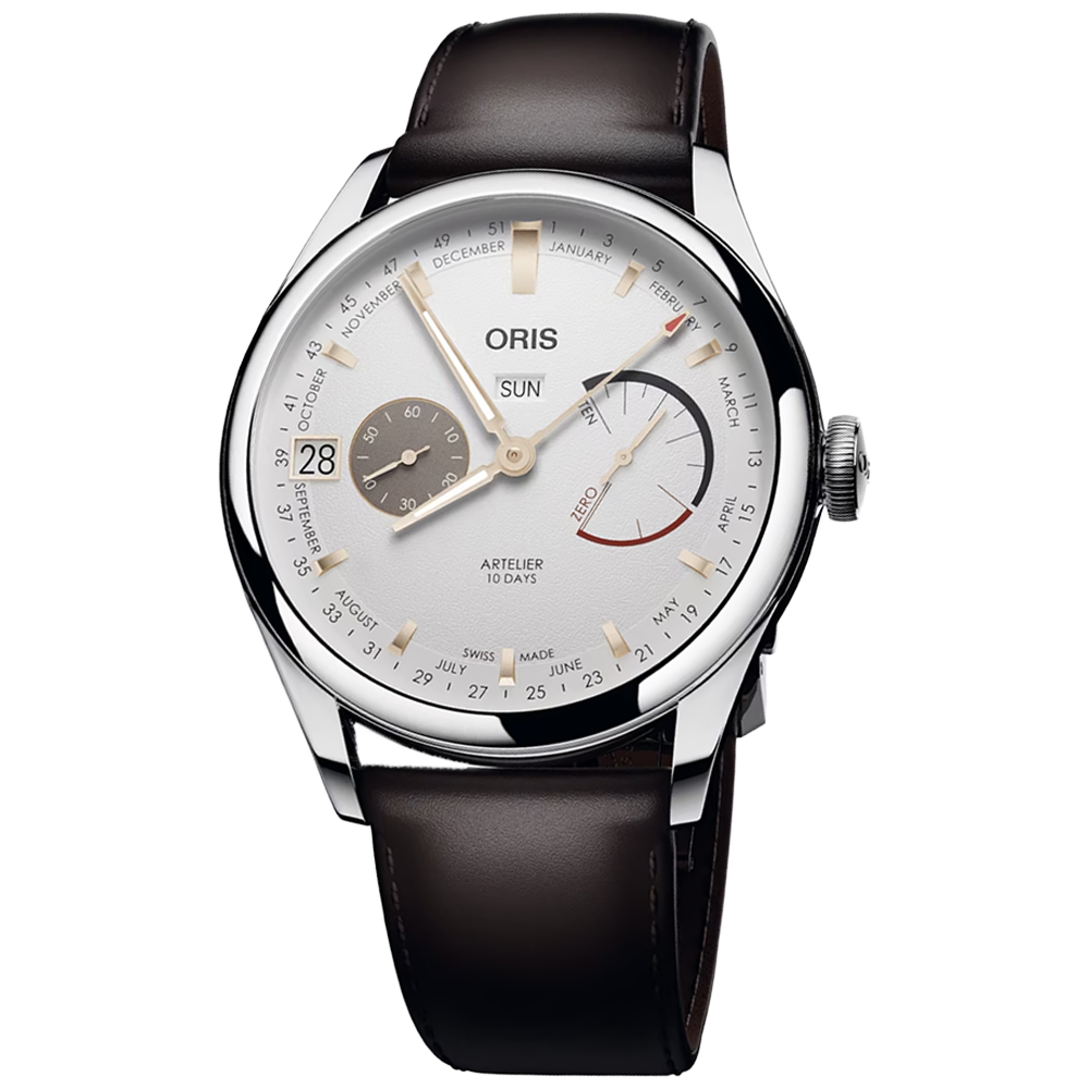 01 113 7806 4051-07 5 22 96FC Oris Artelier Calibre 113, 43 vit med läderband
