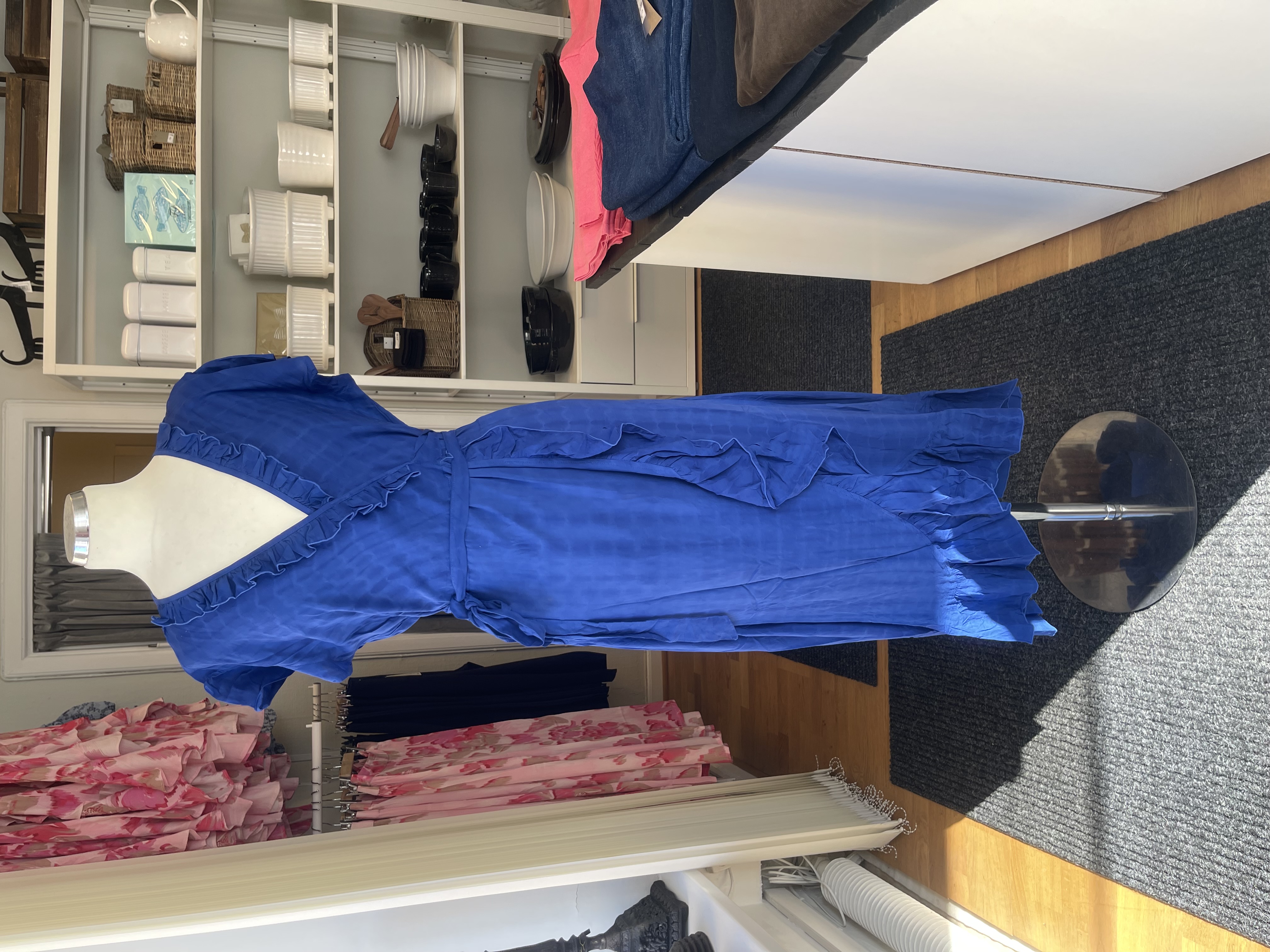 Coconut Milk Long Wrap Dress Blue - 2